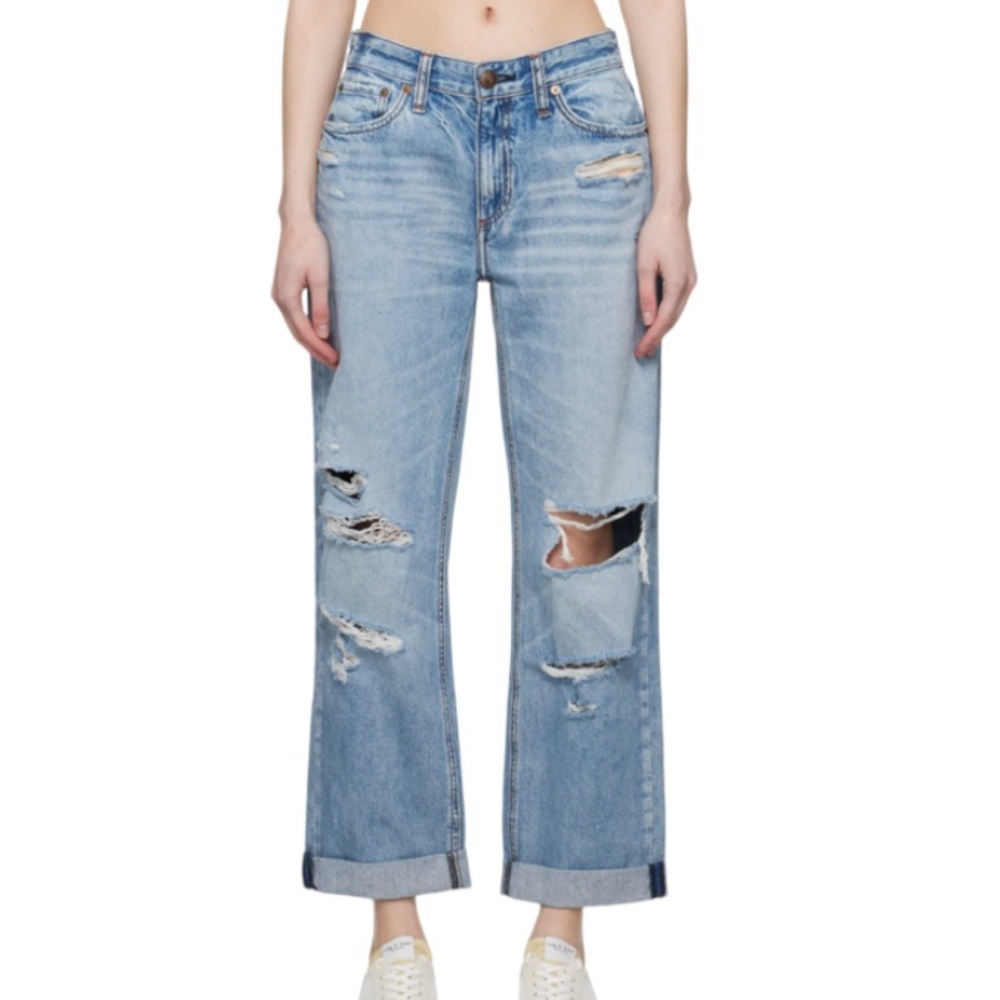 RAG & BONE Low Rise Baggy Boyfriend Jeans Distressed Relax Fit Style Dre Size 25